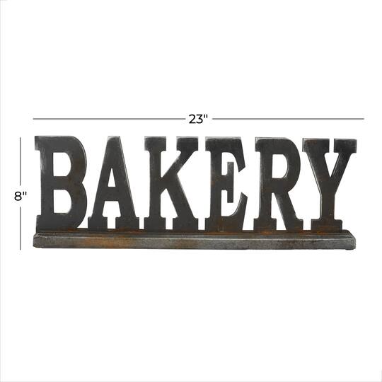 23" Black Wood Industrial Bakery Tabletop Sign